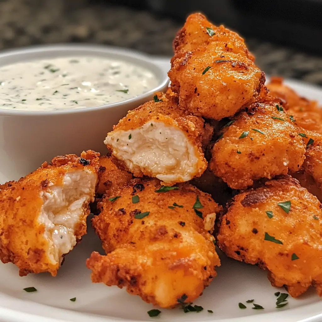 Spicy Parmesan Chicken with Buffalo Ranch Dip