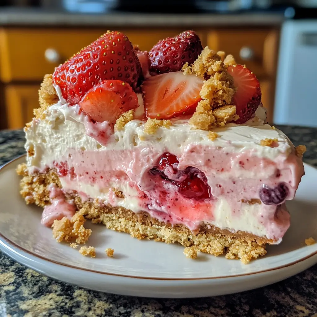 Berrylicious Strawberry Crunch Cheese Cake