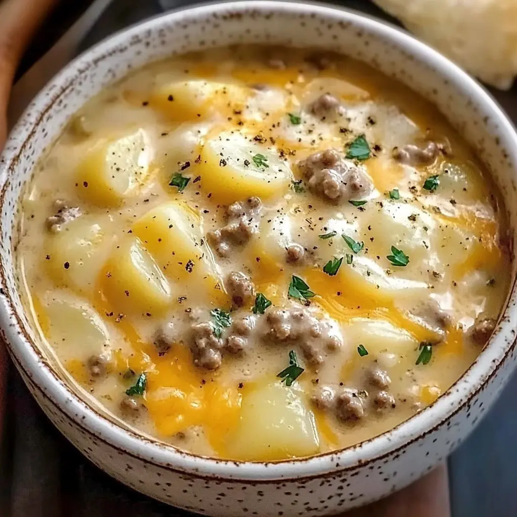 Cheesy Hamburger Potato Soup
